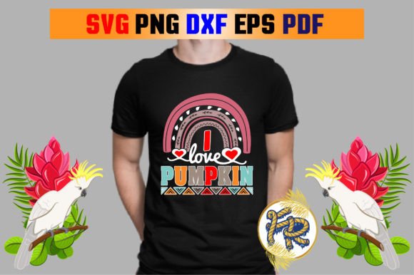 I Love Pumpkin T-Shirt Design Graphics