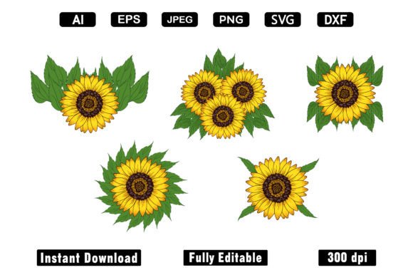 Sunflower Bundle: Graphics for Print Templates