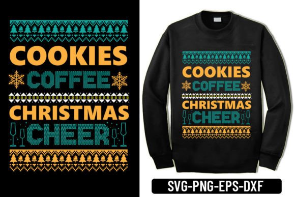 Ugly Sweater - Cookies Coffee Christmas Graphics