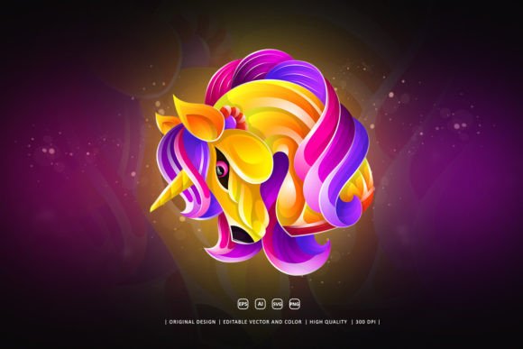 Unicorn Logo Illustration Graphics and Logos